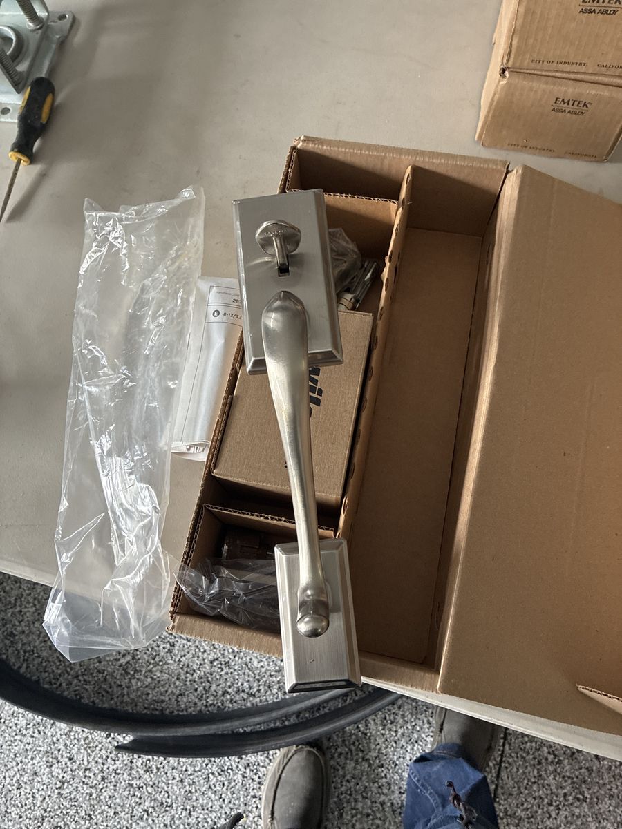 Satin Nickel Handle Set For Front Door