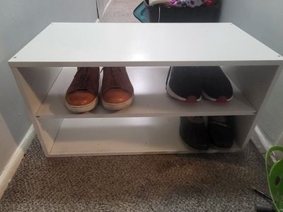 White 3-Tier Shoe Rack & Storage Shelf - Compact Entryway Organizer shoes not included