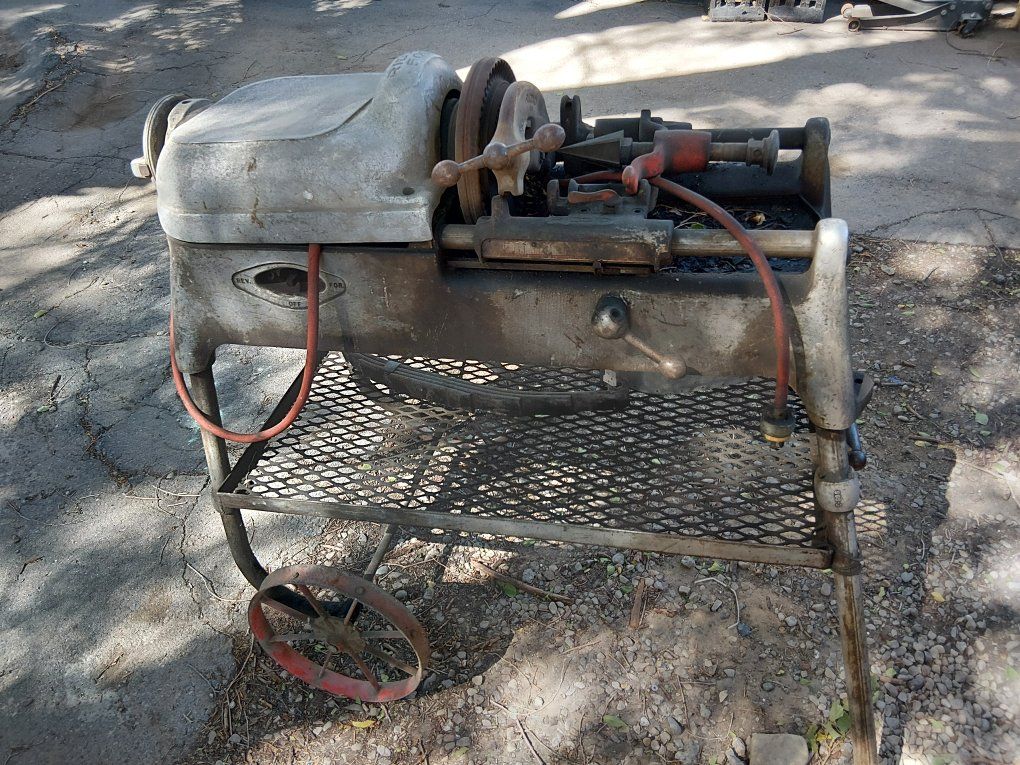 Vintage RIDGID 500 Pipe Threader Machine on Cart - Used Heavy Duty