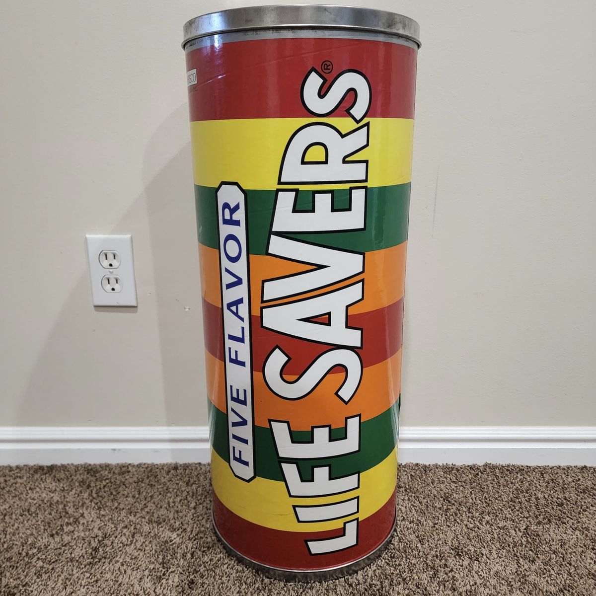 LARGE LIFESAVERS NABISCO ADVERTISING CAN PROP CAN FOR KIDS' ROOM THEATRE ROOM CONVERSATION PIECE