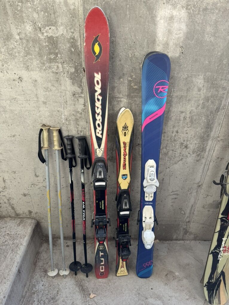 Skis Kids Junior Sizes Poles Rossingnol