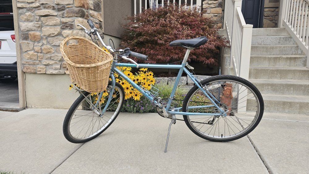 Schwinn Impact Vintage Mountain Bike Light Blue with Front Basket