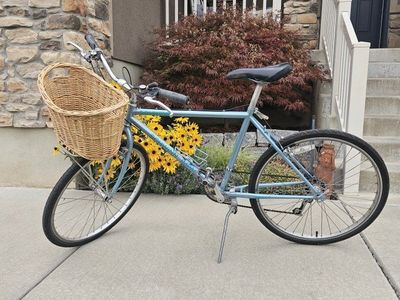 Schwinn Impact Vintage Mountain Bike Light Blue with Front Basket