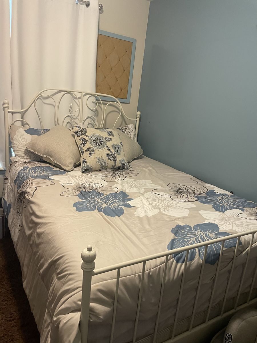 Solid iron bed with newer mattress