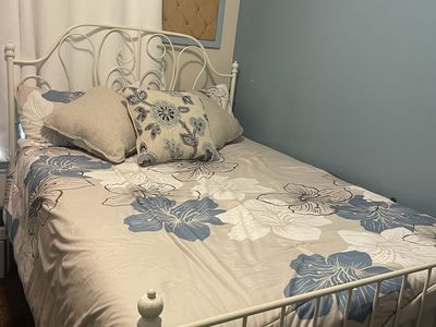 Solid iron bed with newer mattress