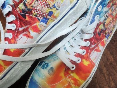 One Piece Anime High-Top Sneakers - Size 7.0 in men. Size 8.5 in womens