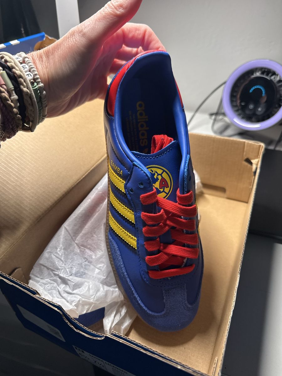 Brand New Adidas Samba Licensed Club America Blue Yellow Red Sneakers Size 6.5