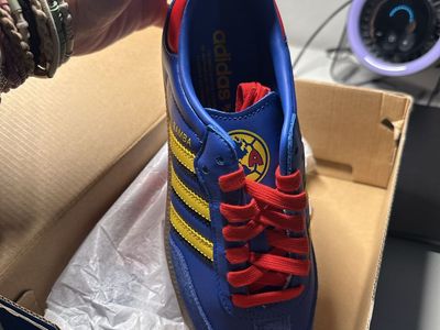 Brand New Adidas Samba Licensed Club America Blue Yellow Red Sneakers Size 6.5