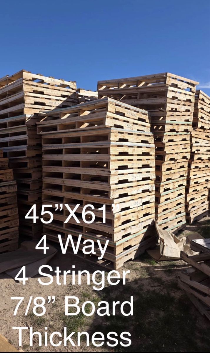 45”X61” 4 Way, 4 Stringer, Pallets with Borders.