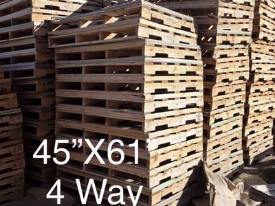 45”X61” 4 Way, 4 Stringer, Pallets with Borders.