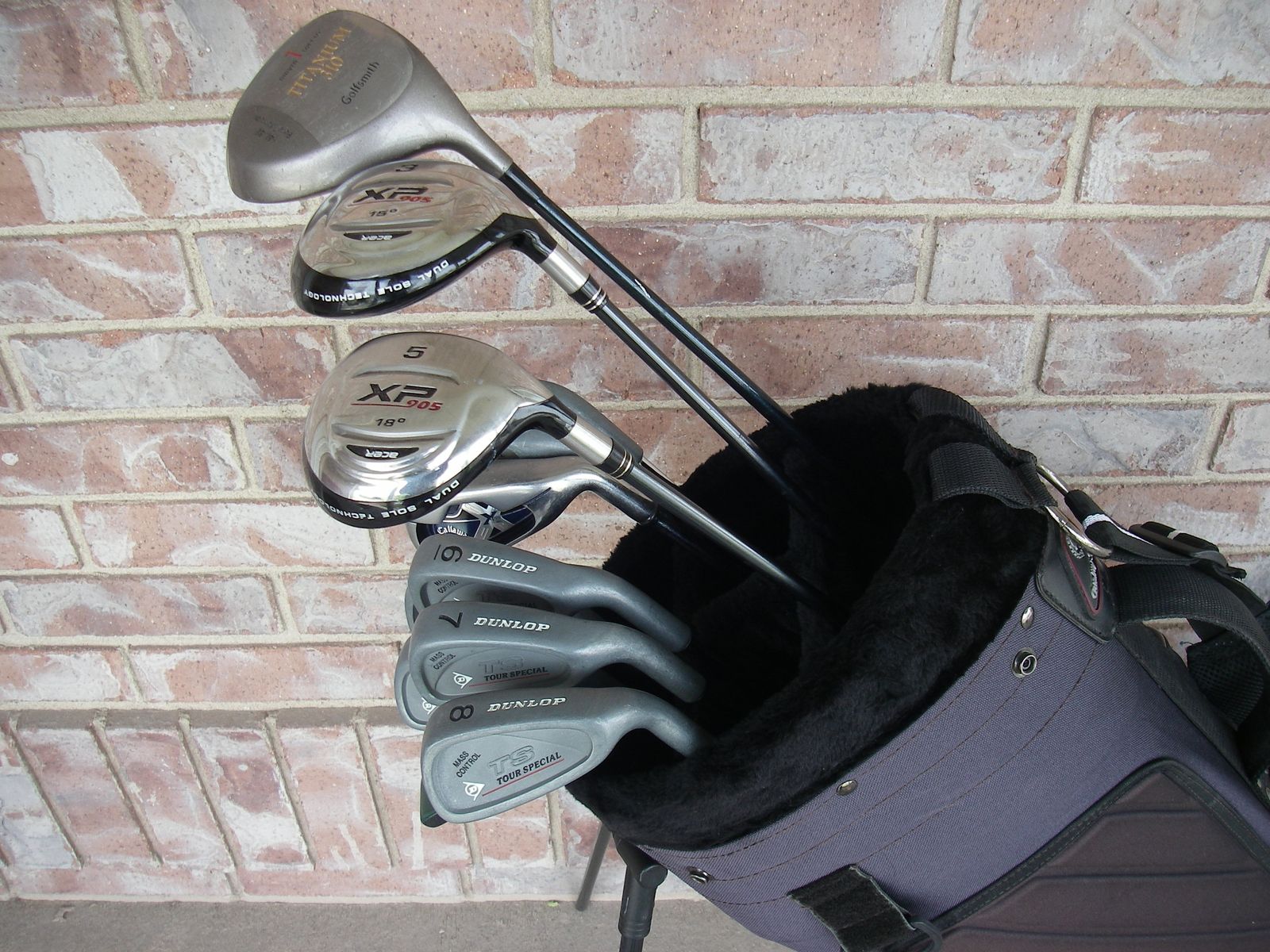 13-PC MENS +1” LONG DUNLOP TS TOUR SPECIAL Golf Clubs Set, Steel & Graphite, Putter, Stand Bag w/ Legs, RH