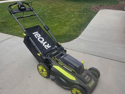 New Ryobi lawnmower and batteries