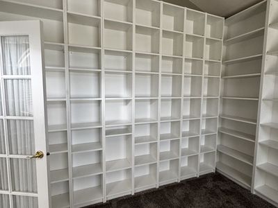 IKEA White BILLY Modular Shelving & Cabinets - five wide (31.5") and seven narrow (15.75")