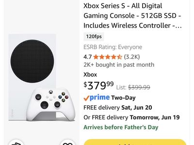 Microsoft Xbox Series S - All Digital Gaming Console - 512GB SSD - Includes Wireless Controller
