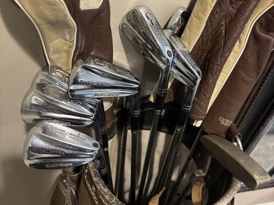 Vintage Walter Hagen Haig Ultra fluid steel golf club set with ping anser 3 putter Right handed