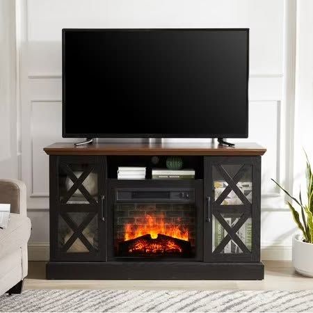 Farmhouse Fireplace TV Stand for 55"