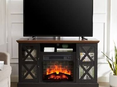 Farmhouse Fireplace TV Stand for 55"