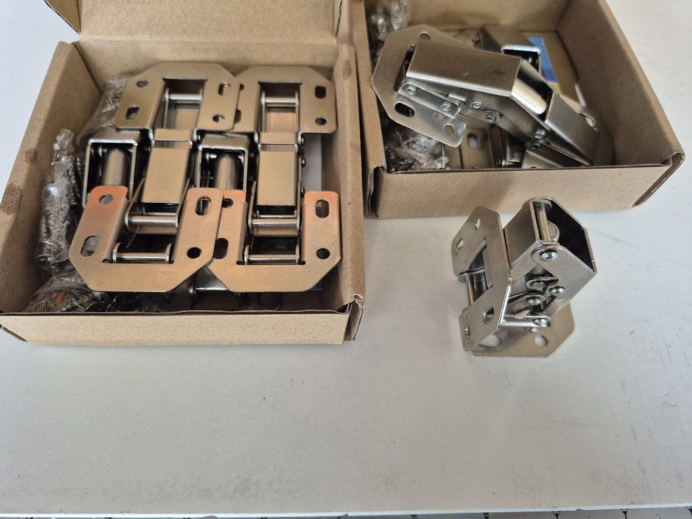 8 Heavy Duty Concealed Soft Close Cabinet Door Hinges with Screws - Stainless Steel Finish