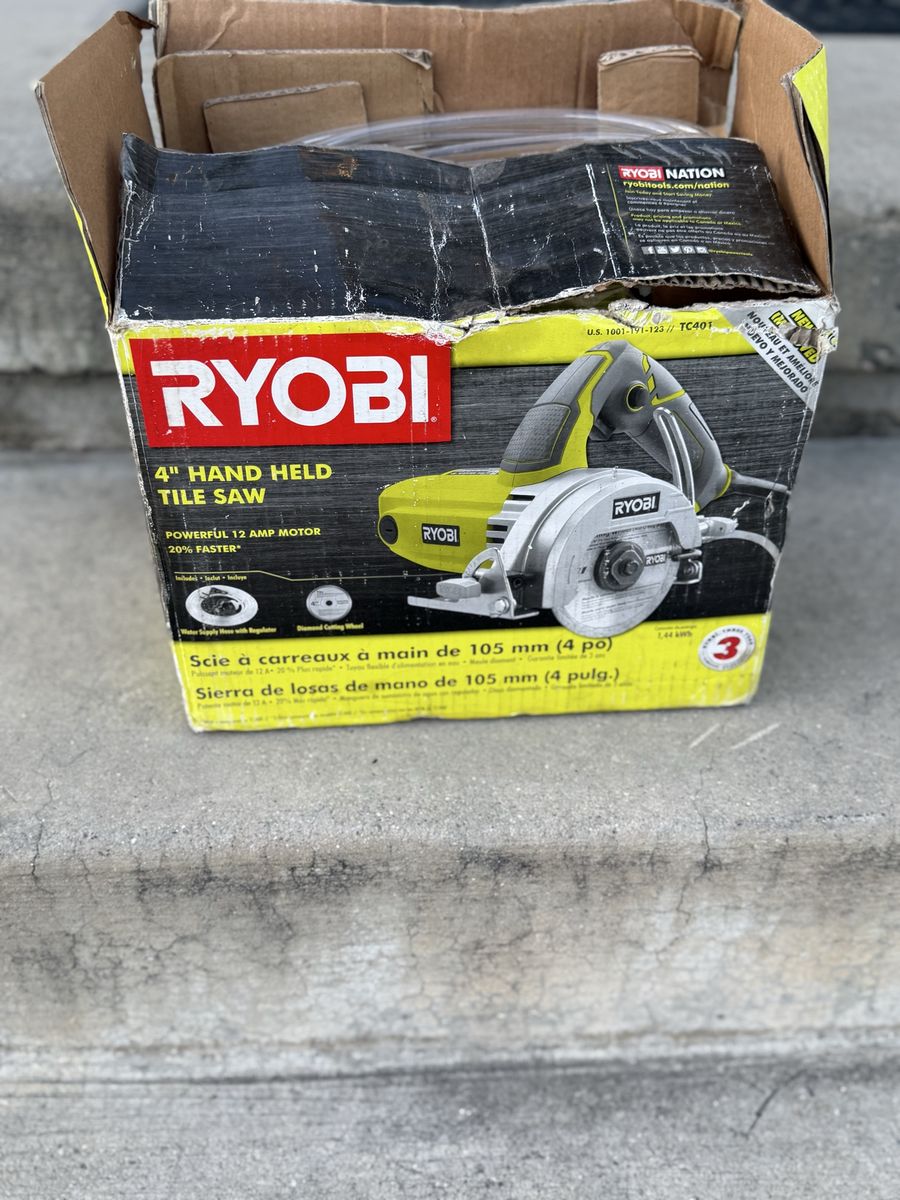 Ryobi 4 in. Hand Held Tile Saw TC401 with Water Supply Hose