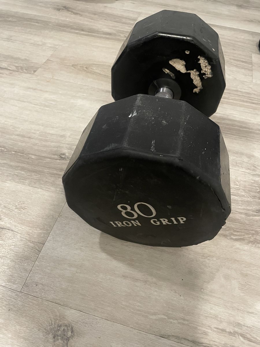 80 lb rubber dumbbell