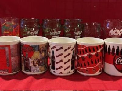 Coca Cola (Coke) Collectible Mugs and Glasses (15 items)