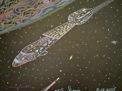 Solar Panel Spaceship - Premium Plush Blanket