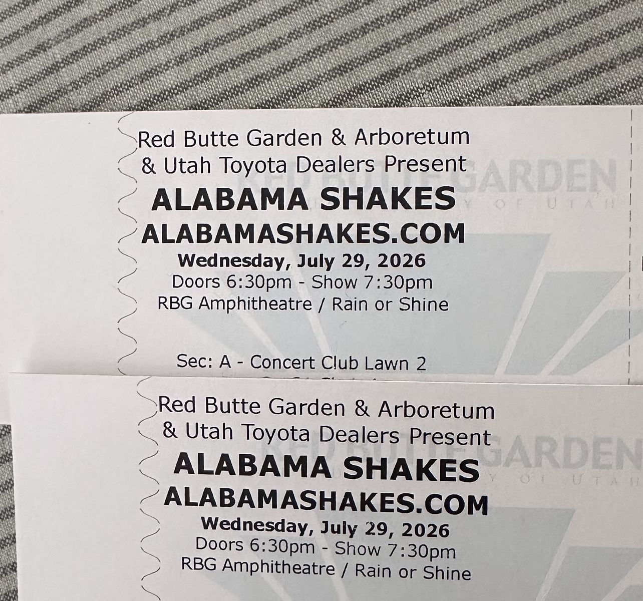 Alabama Shakes concert club lawn tickets x2