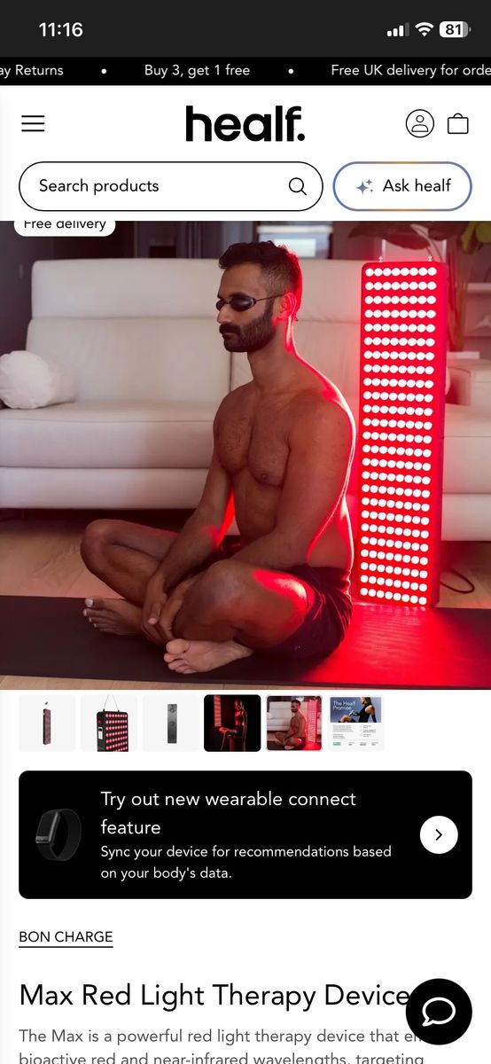 BON CHARGE Max Red Light Therapy Device - Full Body RLT Panel, Pain Relief, Skin Health
