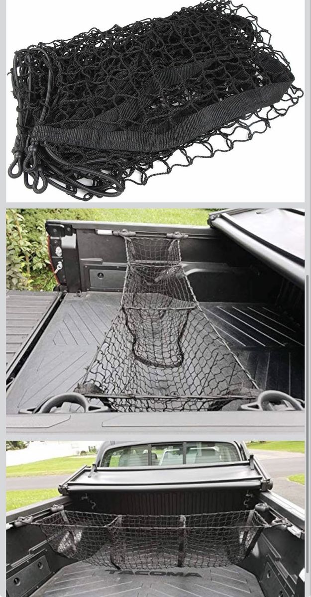 Three Pocket Pickup Truck Cargo Net Fit for Toyota