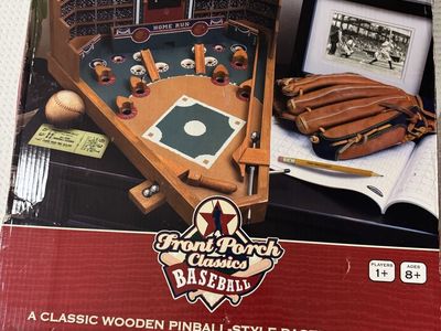 Front Porch Classics Baseball Pinball Game, Classic Wooden Design, Ages 8+