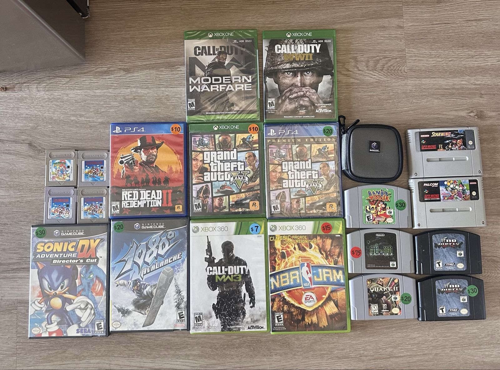 Nintendo 64 games, Xbox games, GameCube games and controllers