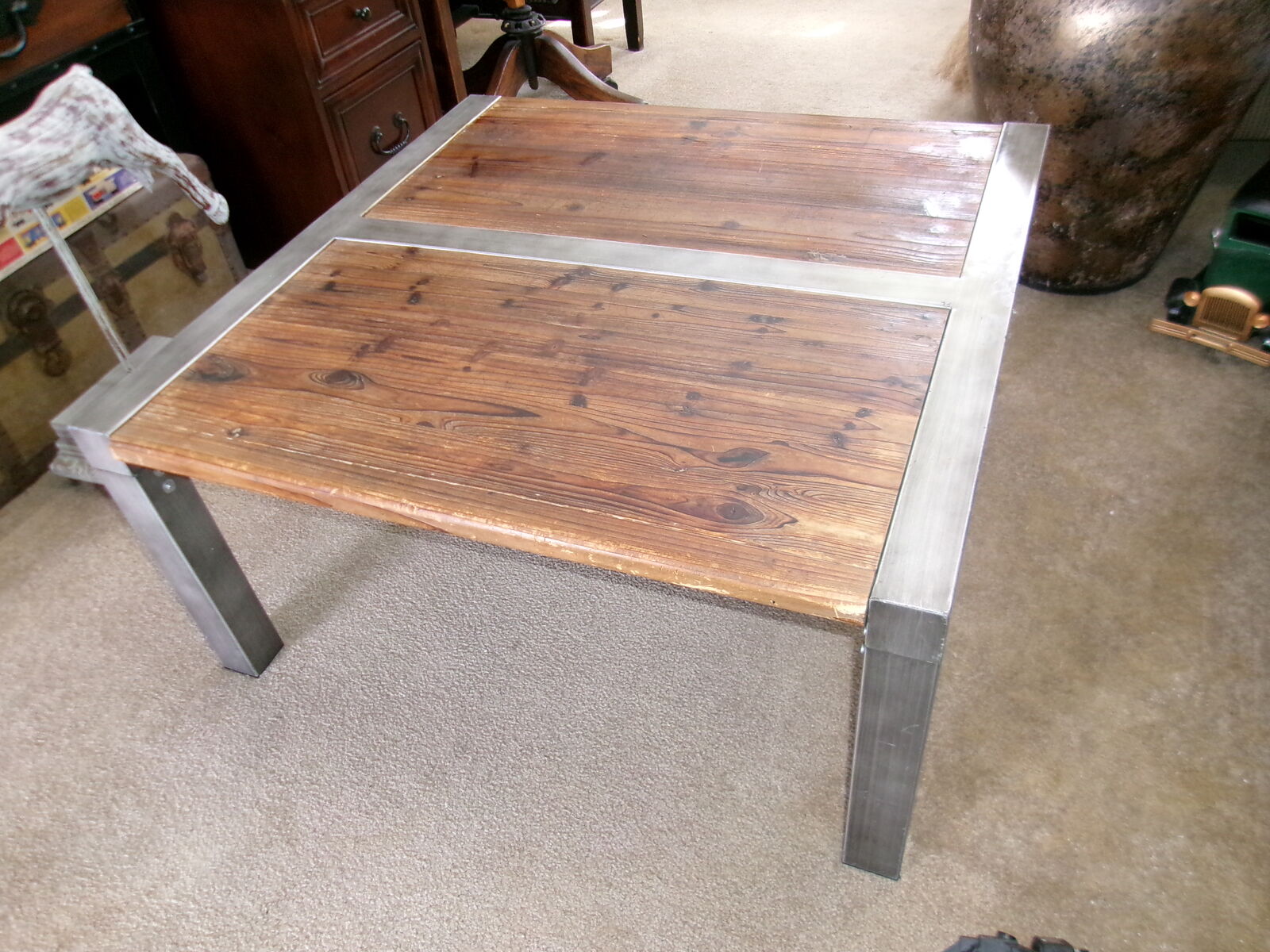 Beautiful Iron and Wood Coffee Table