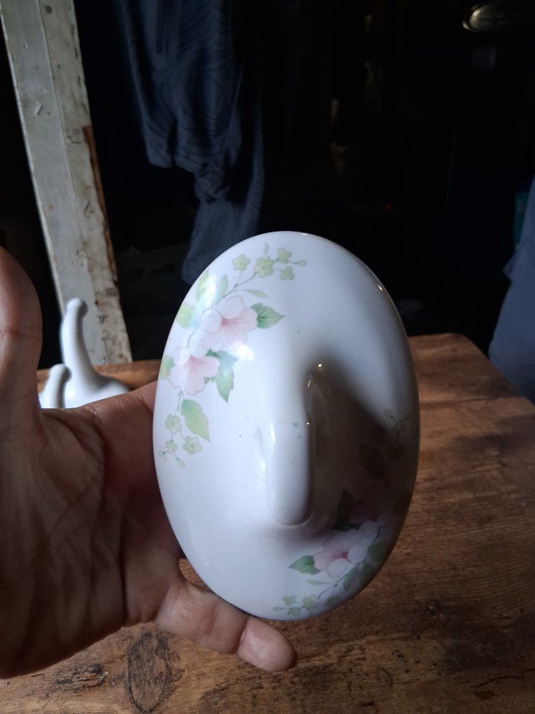 Floral Ceramic Wall Mount Hooks - Set of 3 Vintage Bathroom Decor Hooks with Pink Flowers