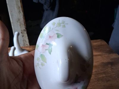 Floral Ceramic Wall Mount Hooks - Set of 3 Vintage Bathroom Decor Hooks with Pink Flowers