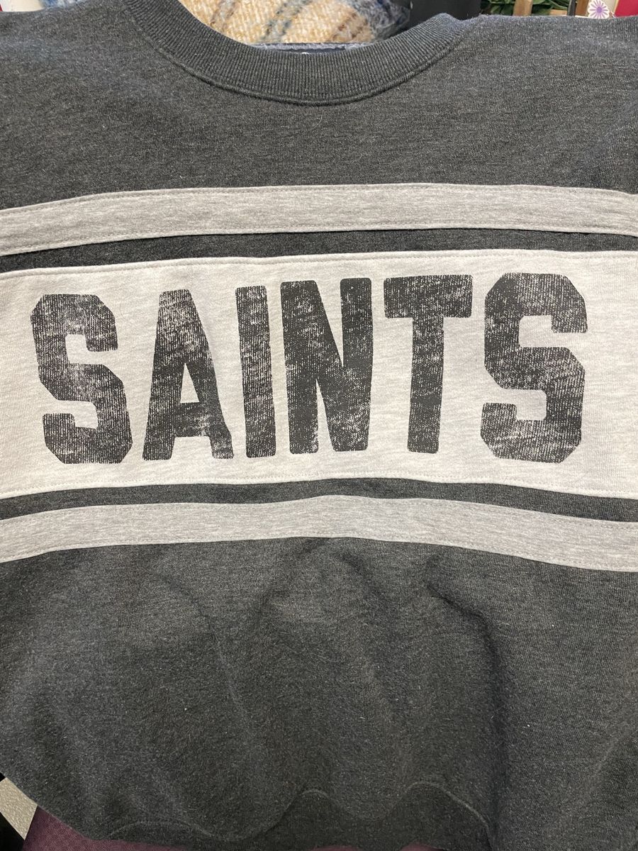NFL New Orleans Saints '47 Brand Crewneck Sweatshirt - Gray, Size M with Fleur-de-lis Logo