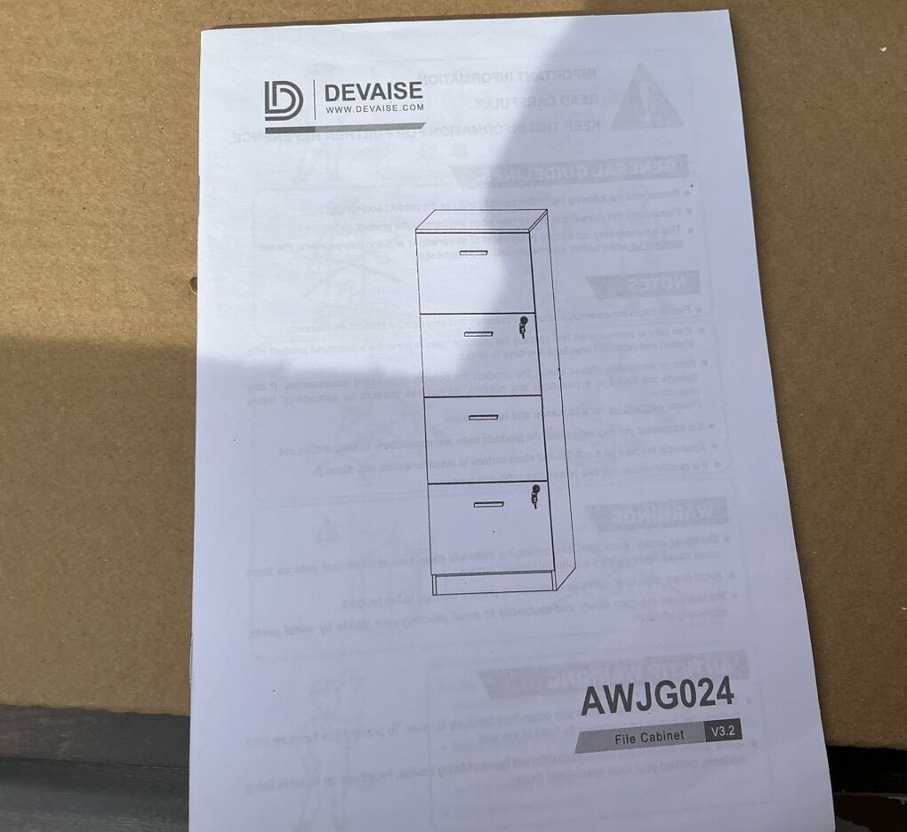 New DEVISE 4-Drawer File Cabinet (Model AWJG024)