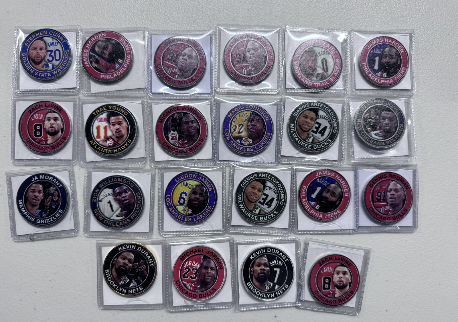 Highland Mint NBA Collectors Coin 22 Coin Lot Jordan Magic Durant LOOK!