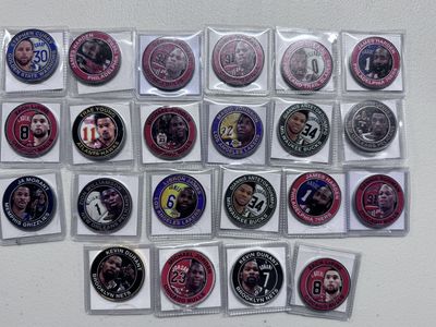 Highland Mint NBA Collectors Coin 22 Coin Lot Jordan Magic Durant LOOK!