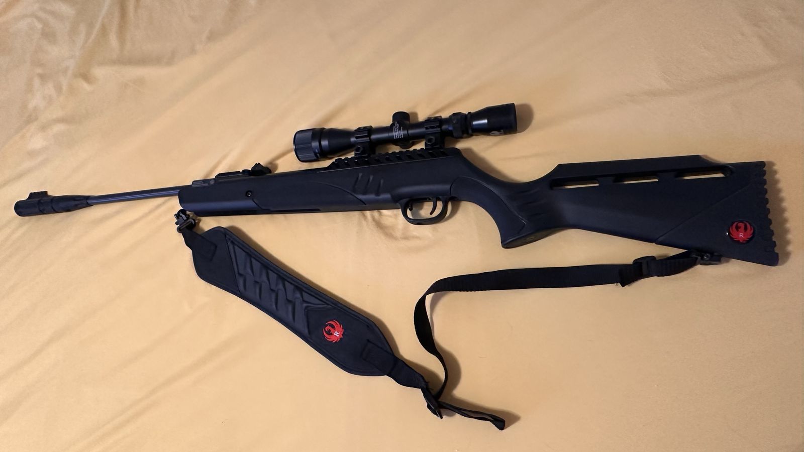 Ruger Targis Hunter Max .22 Caliber Air Rifle with 3-9x32 Scope - excellent condition like new with upgraded strap