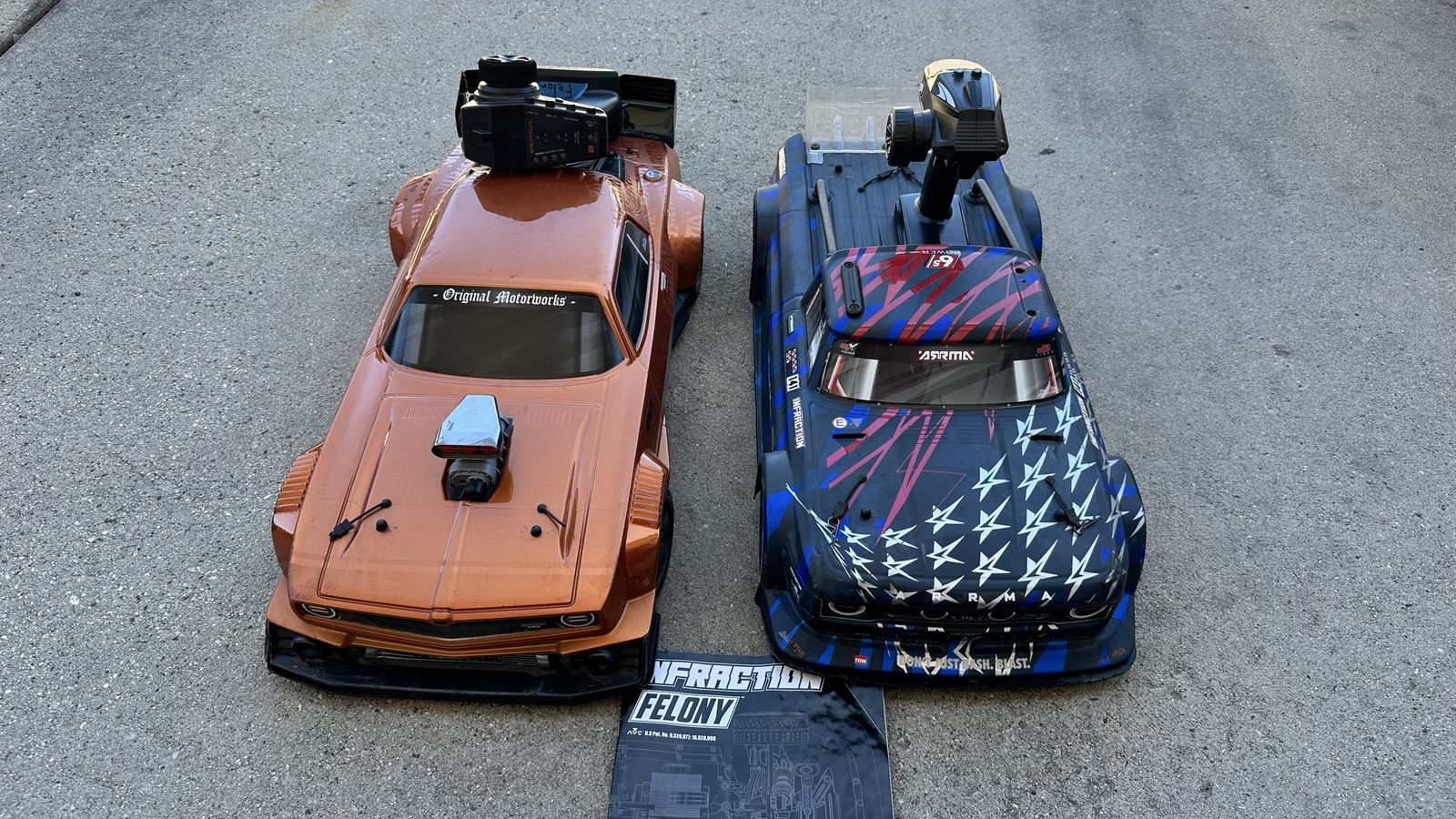 2-Arrma 1:7 Scale On-Road 4X4 6S Speed Bashers