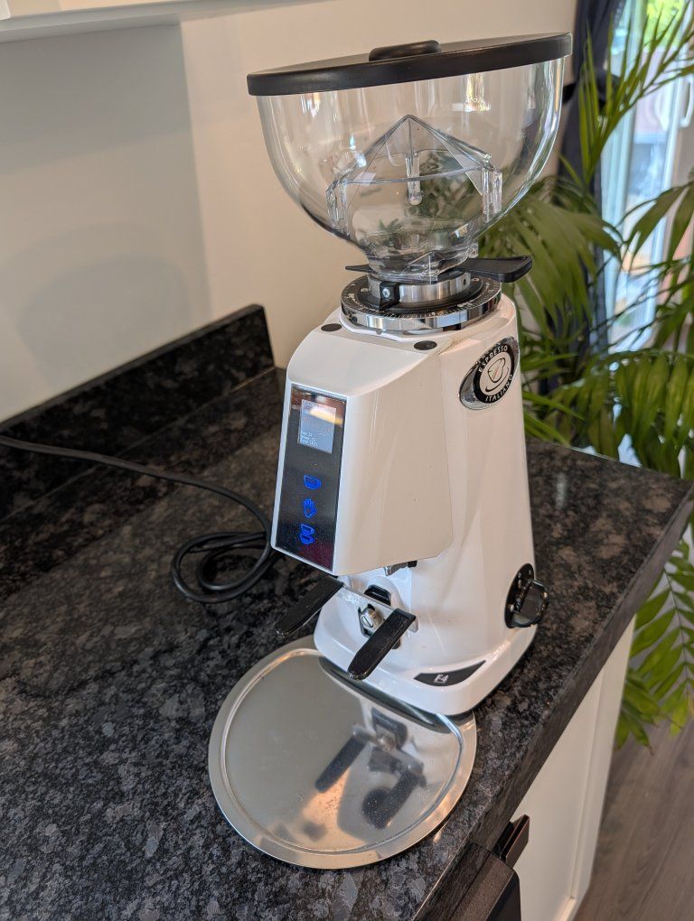 Fiorenzato F4 E Espresso Coffee Grinder - Made in Italy, Electric 110-120V, White