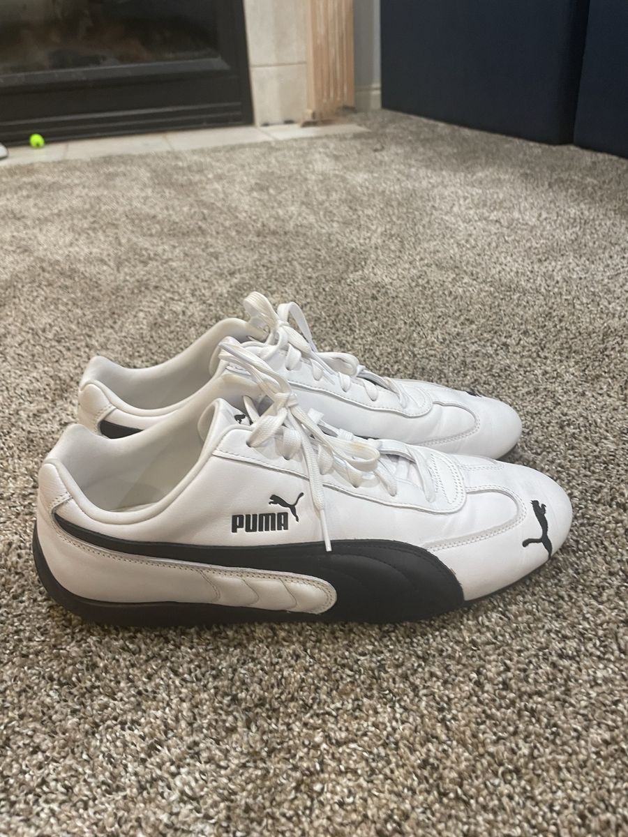 Puma White & Black Classic Driving Style Sneakers, size 12