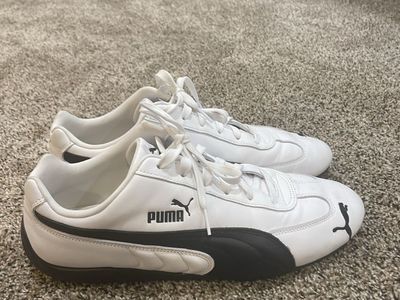 Puma White & Black Classic Driving Style Sneakers, size 12