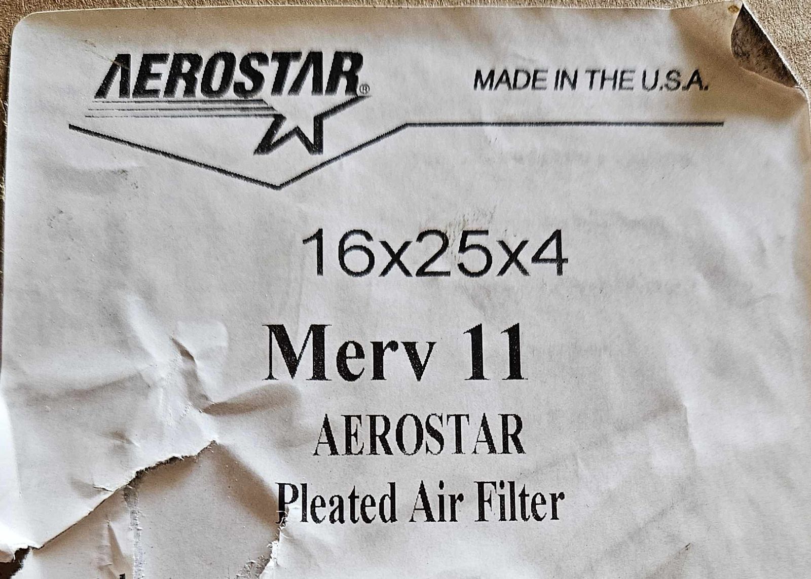 4 - Furnace / AC HVAC Filters 16x25x4 Merv 11