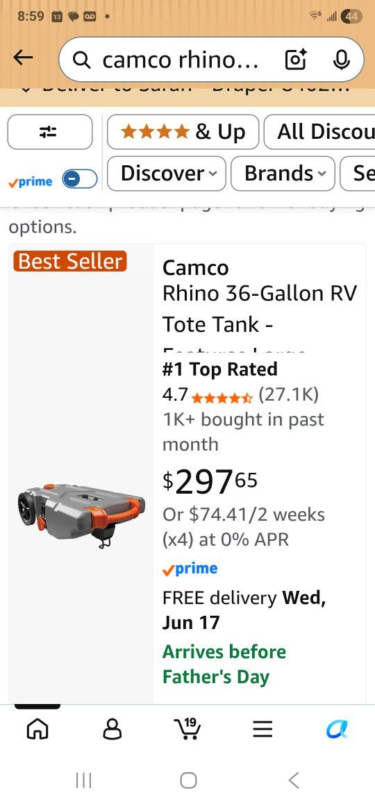RV tote tank