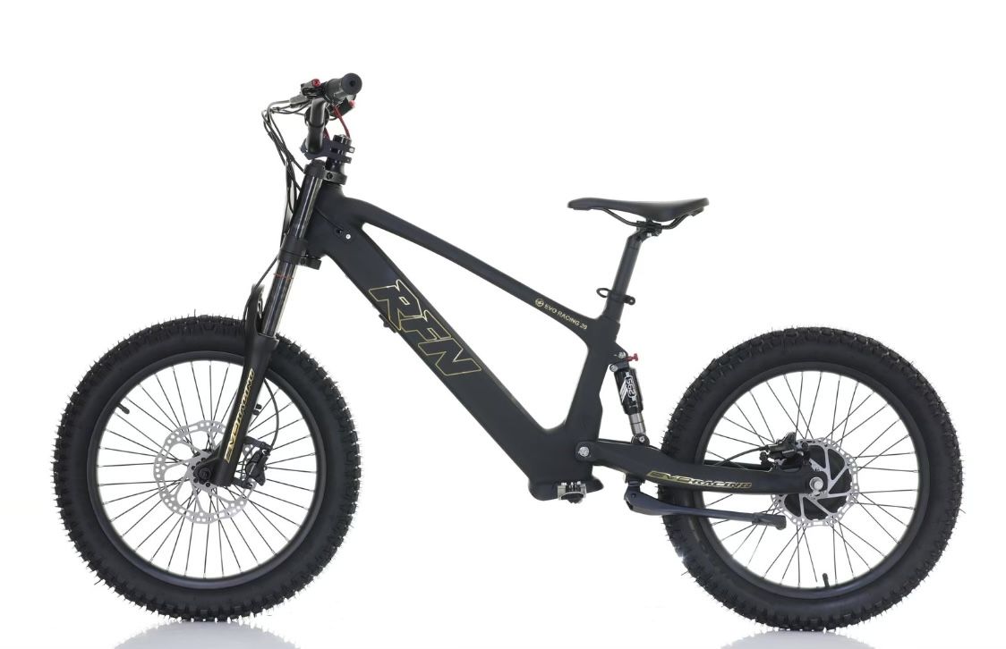 RFN EVO 20 Electric Balance Bike - Black, 750W Motor, Full Suspension, 20km Range
