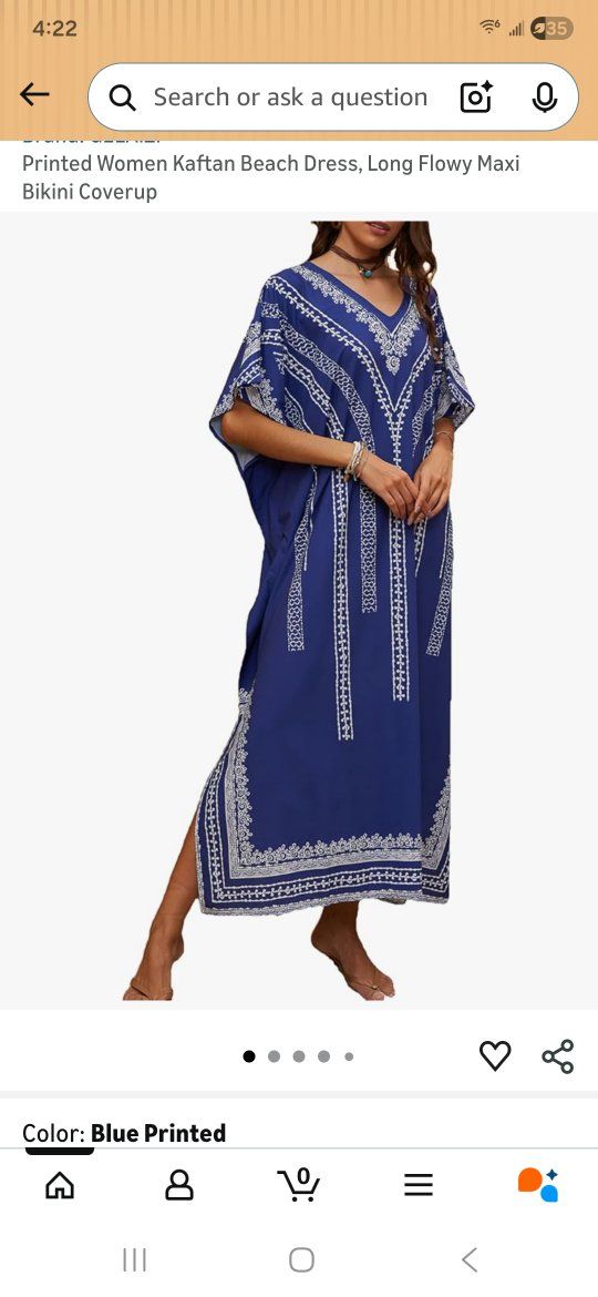 Kaftan swimsuit beach cover up dress