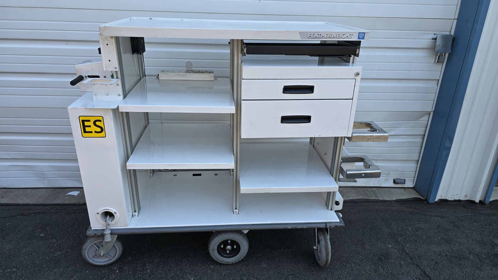 Heavy Duty Electric Rolling Cart w/locking drawers, power movement