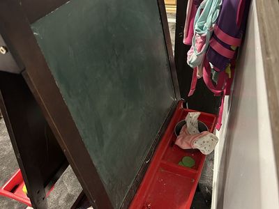 Kid's Wooden Art Easel with Chalkboard, Whiteboard, and Paper Roll