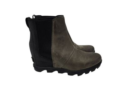 Sorel Joan Of Arctic Wedge II Chelsea Boot Waterproof Colorblock Brown Black 7.5